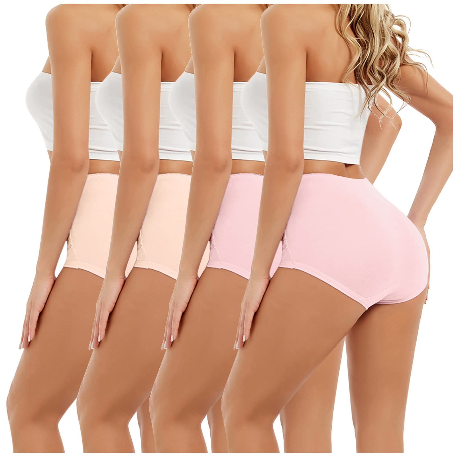 FGDJEE 4-Pack Women's High Waist Tummy Control Underwear - Shapewear Briefs, Breathable & Comfortable, Solid Colors, Sizes M-6XL - Perfect for Everyday Wear, Workouts & Postpartum Recovery