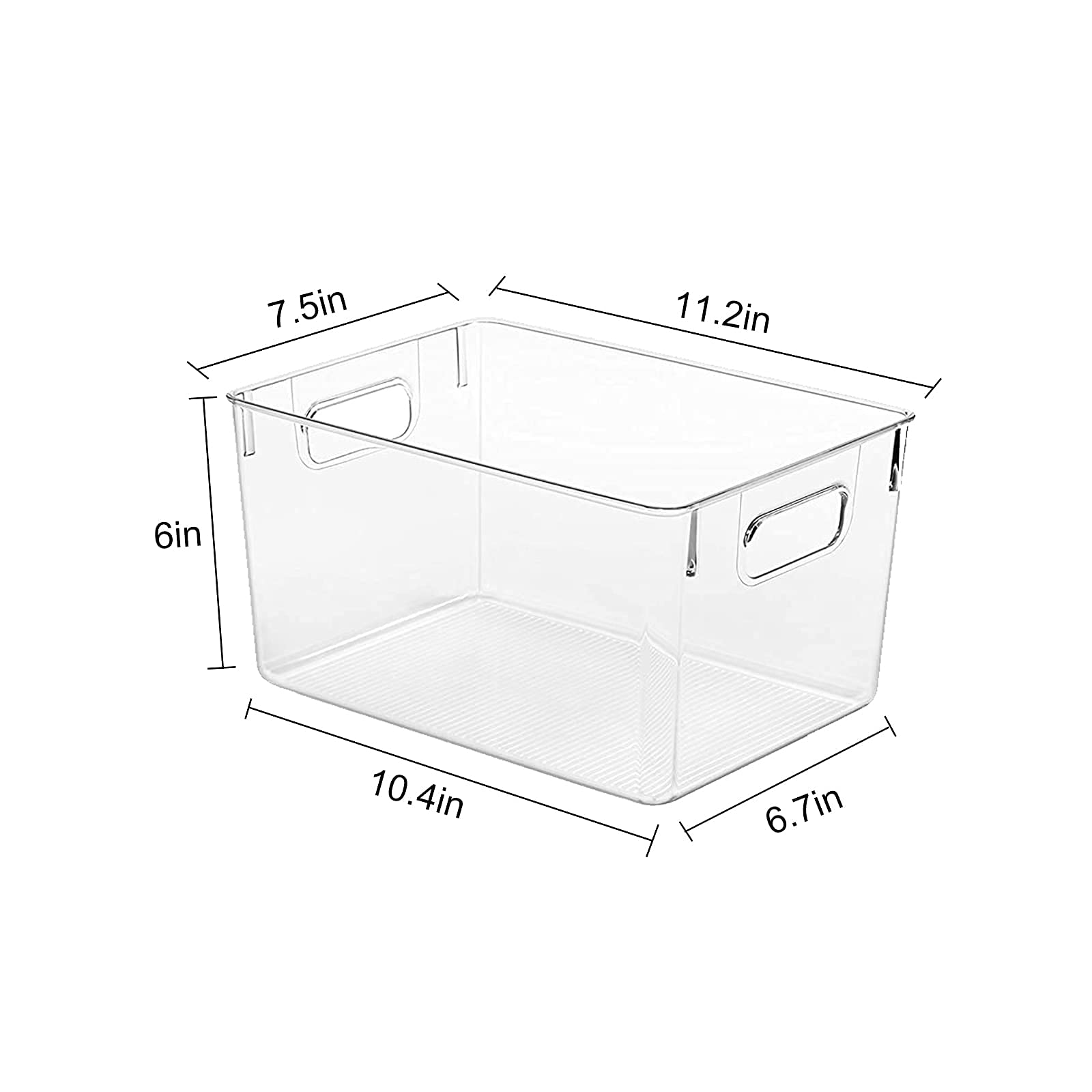 4 Pack Clear Plastic Storage Bins - Kitchen Organizers for Fridge, Pantry & Cabinet | Countertop & Bathroom Storage Containers | Perfect for Food, Spices, Toiletries & Home Organization