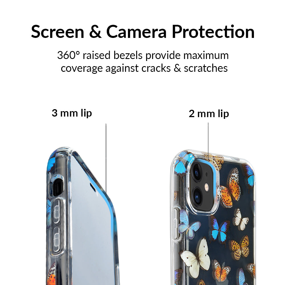 Butterfly Dreams iPhone Case - Elegant Floral Design Protective Cover for iPhone 13/14/15 - Perfect for Everyday Use, Travel & Gifting