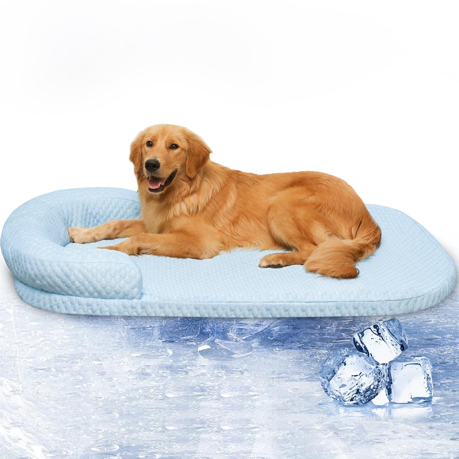 **Cooling Dog Bed for Large & Medium Dogs - Memory Foam Pet Mat with Removable Washable Cover, 40