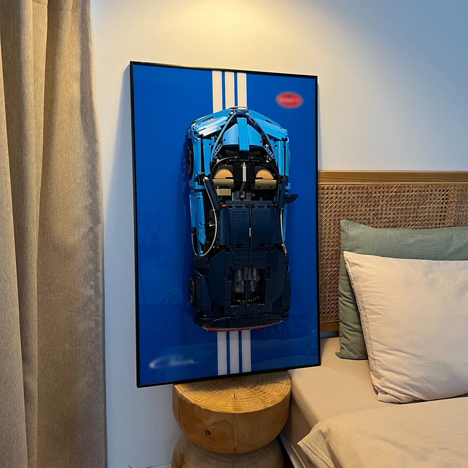 iLuane Lego Technic Bugatti Chiron 42083 Display Wallboard - Wall Mount for Race Car Building Kit, Adult Collectible Showcase, Home & Office Decor (No Car Included) - Perfect for Showcasing Your Lego Models in Living Rooms, Game Rooms or Offices