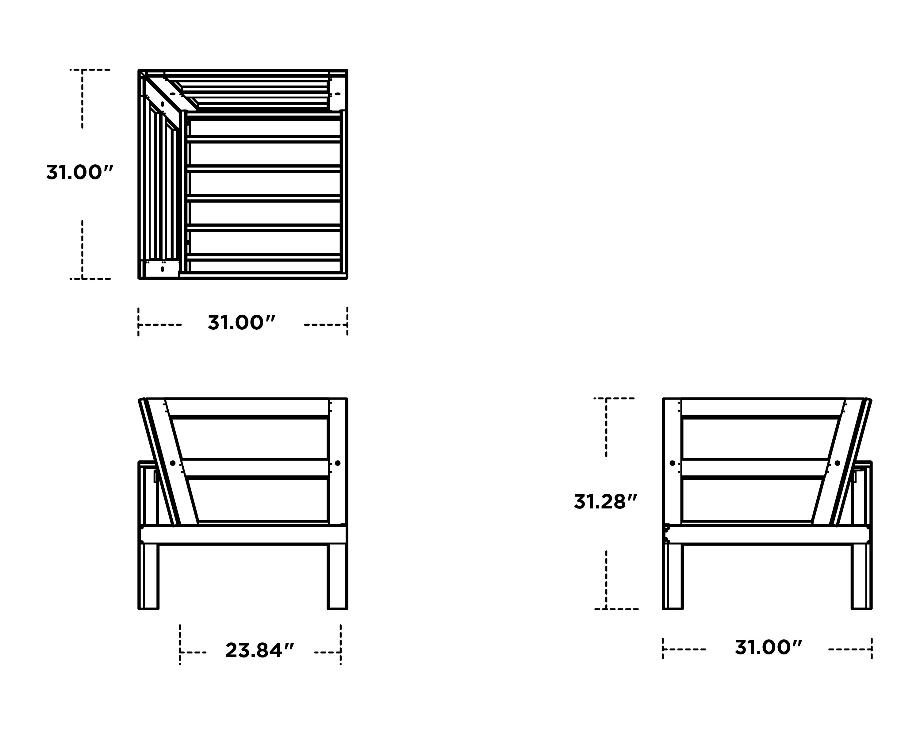 Polywood Black Modular Corner Chair - Durable Outdoor Furniture for Patio, Deck & Garden - Perfect for Relaxing & Entertaining
