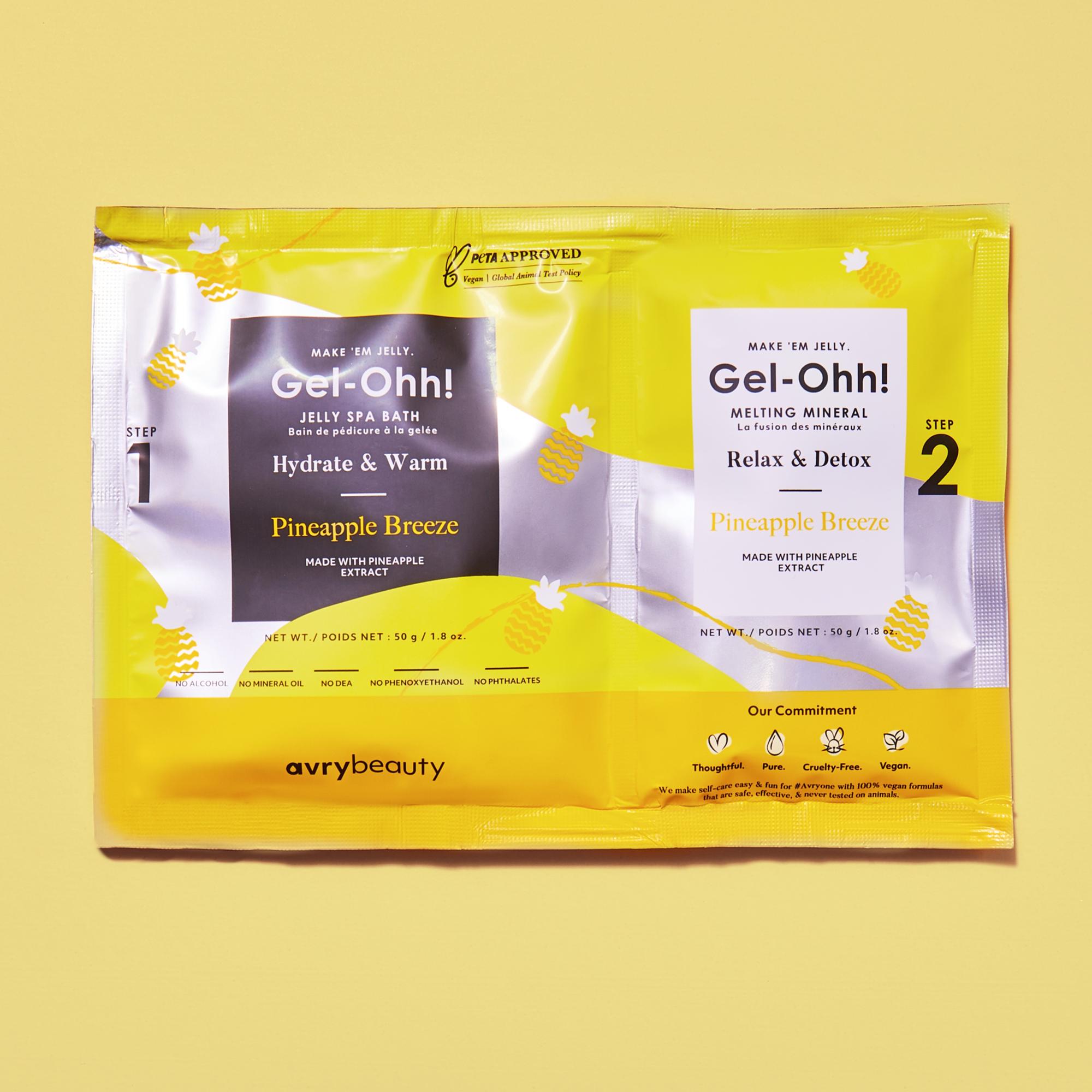 Avry Beauty Gel Ohh! Jelly Spa Pedicure Bath - Pineapple Breeze Limited Edition | Exfoliating & Moisturizing Foot Soak for Soft Skin | Perfect for At-Home Spa, Relaxation & Self-Care