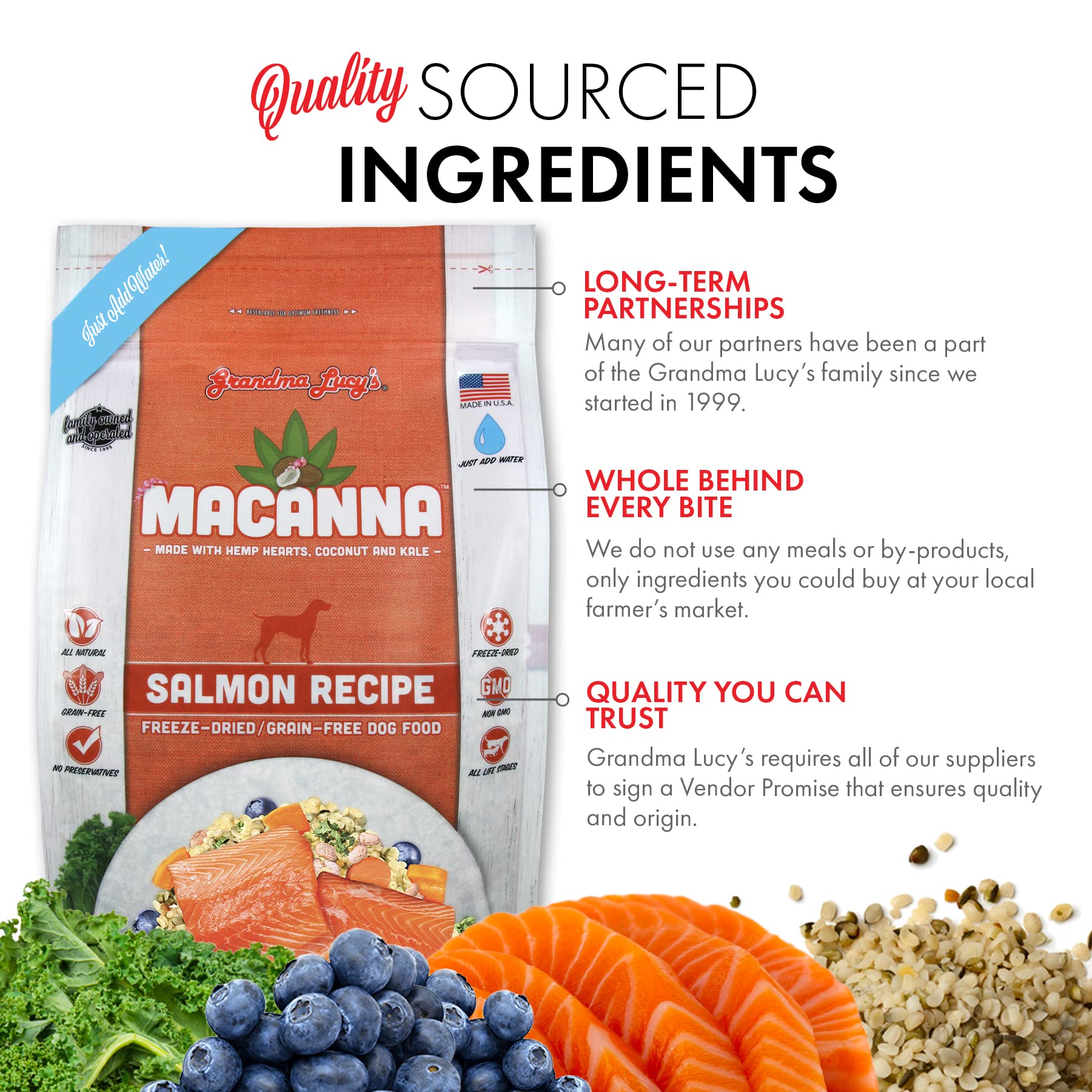 Premium Freeze-Dried Salmon Dog Food - 8lb All-Natural Grain-Free Recipe for Small & Large Breeds - Perfect for Training, Travel & Outdoor Adventures