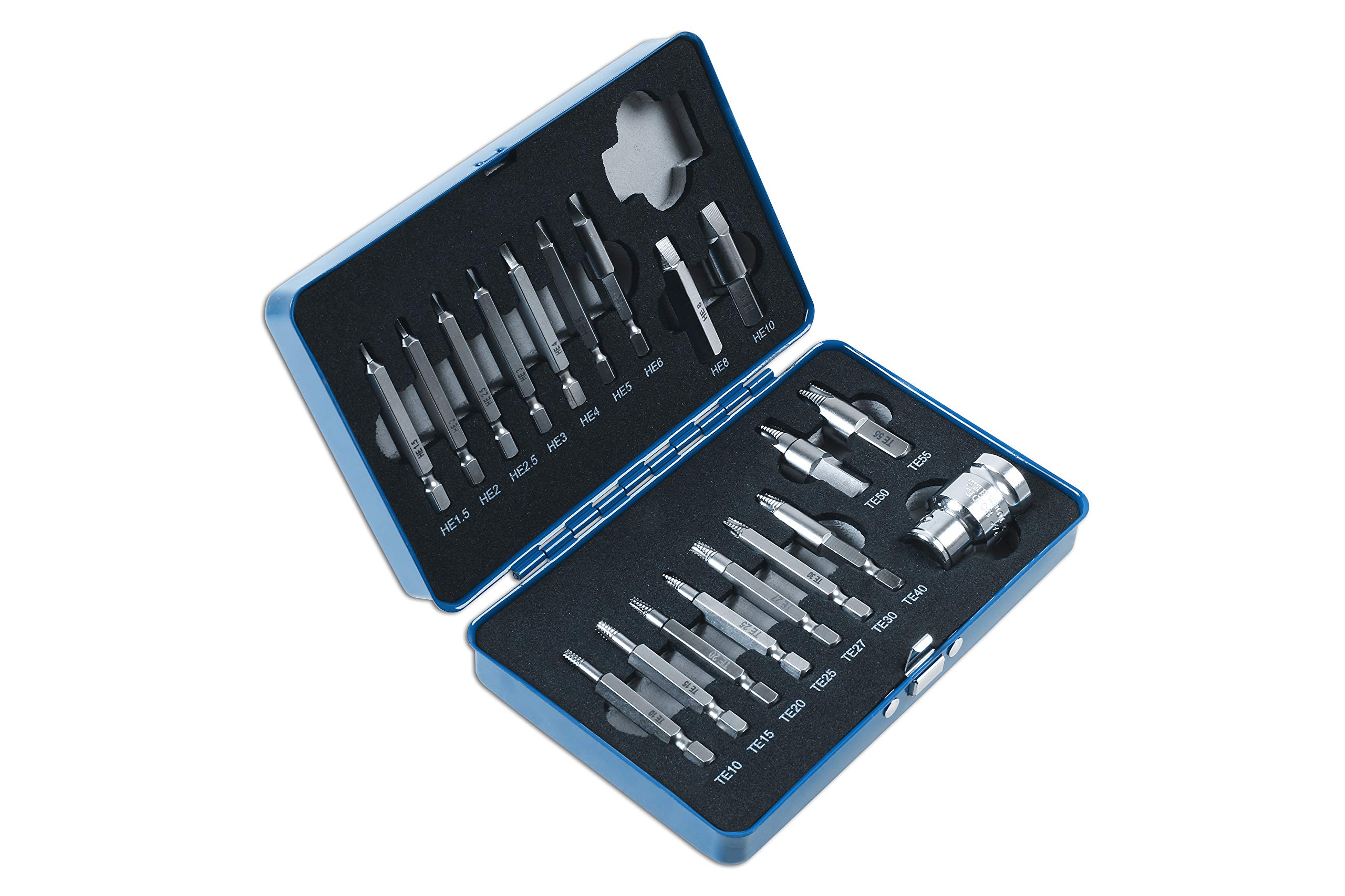 Laser Tools 7678 19-Piece Torx & Hex Bit Extractor Set - Professional Screw Removal Kit for Automotive, Machinery & DIY Repairs