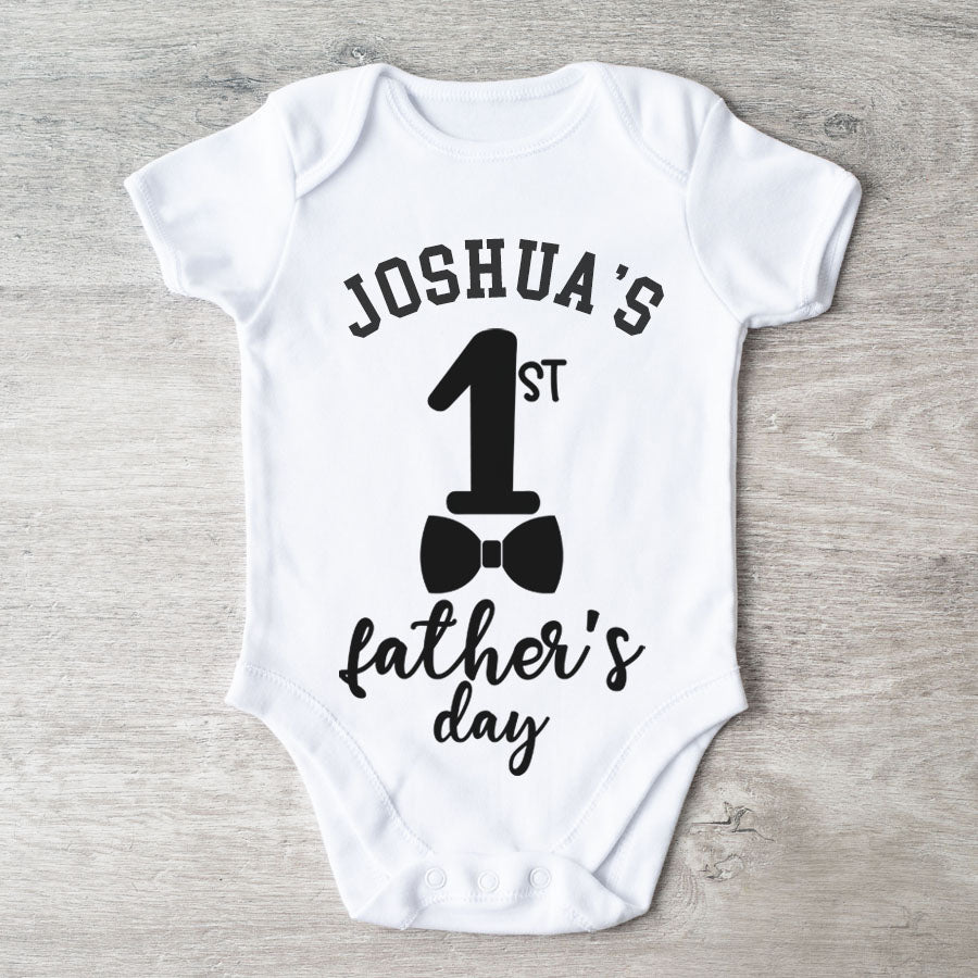 Bow Tie Baby Vest for First Father's Day - Adorable Newborn Outfit for Special Occasions & Photo Shoots