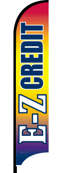 Feather Flag Banner - High Visibility Advertising Flag for Outdoor Events, Car Dealerships & Grand Openings | E Z Credit (Flag Only) | Perfect for Trade Shows, Sales Promotions & Business Branding
