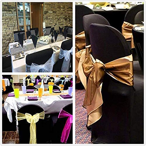 12-Pack Black Stretch Chair Covers - Polyester Spandex Dining Chair Slipcovers for Banquet, Wedding, Party & Home Decor - Fits Most Chairs & Couches (12, Black Arch)