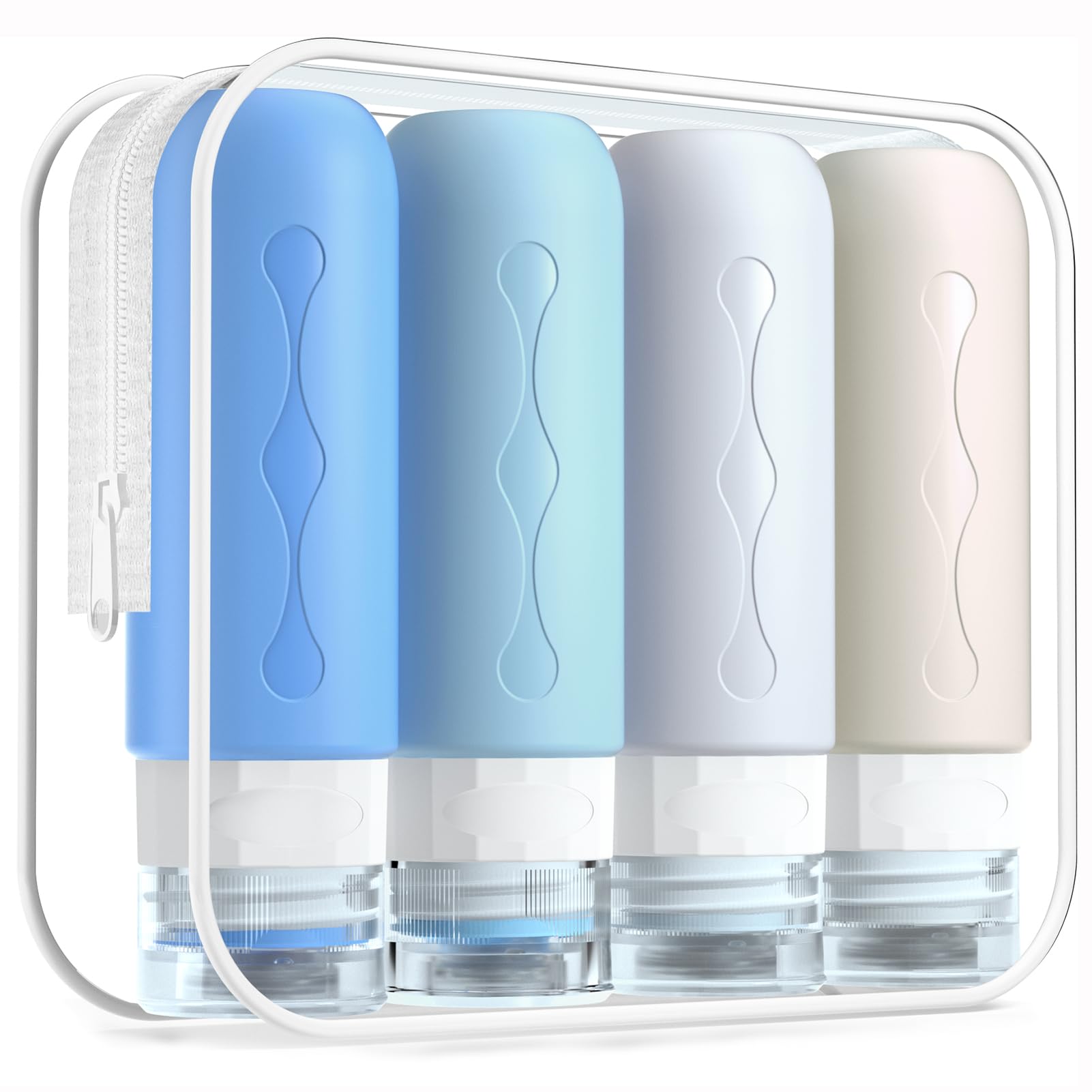 **TSA Approved Travel Bottles for Toiletries - BPA Free Leak Proof Refillable Containers for Shampoo, Lotion & Soap (Blue) - Perfect for Air Travel, Gym & Vacation Essentials**