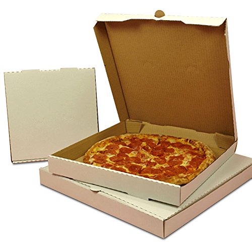 50 Pack 10 Inch White Pizza Boxes - Bulk Corrugated Cardboard Takeout Boxes for Restaurants, Catering & Delivery