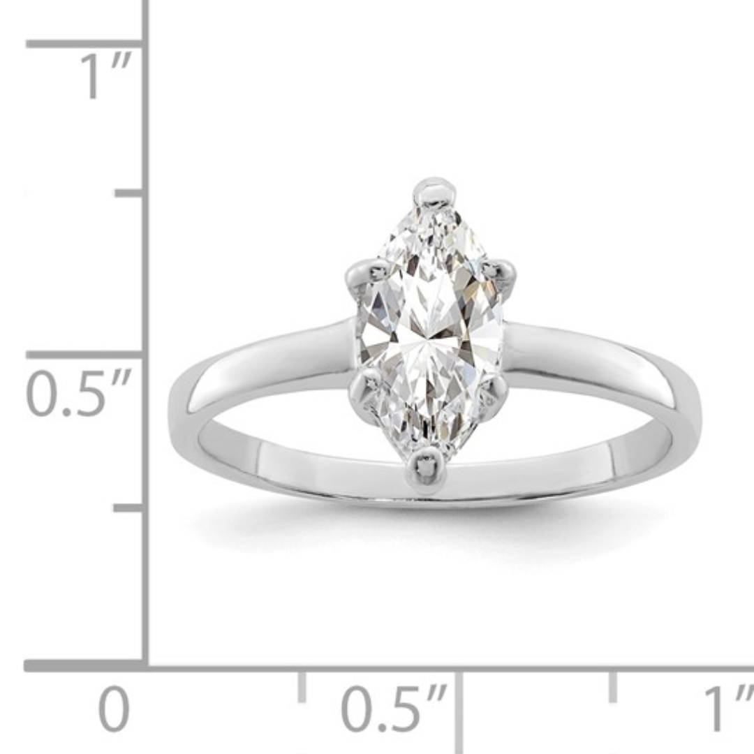 Elegant Marquise Cut CZ Solitaire Ring - Perfect for Engagement, Wedding & Anniversary Gifts