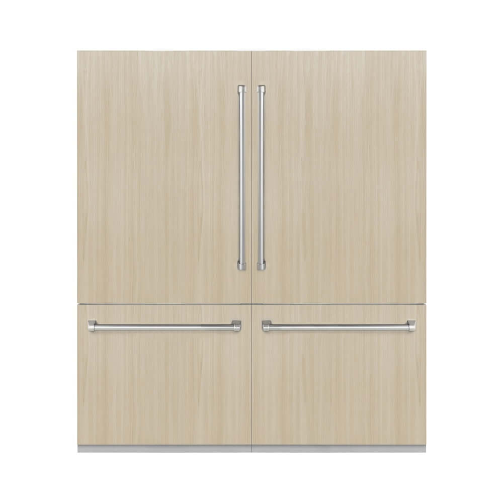 ZLINE 72 Inch 39.6 Cubic Feet Panel Ready French Door Built-In Bottom Freezer Refrigerator with Water Dispenser and Ice Maker (RBIT 72) - Perfect for Modern Kitchens and Open Concept Homes