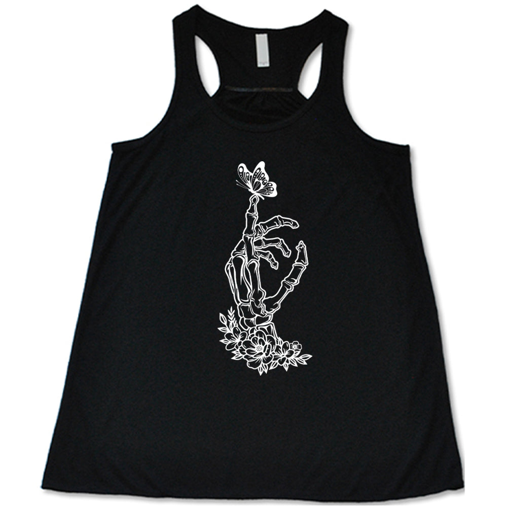 Gothic Skeleton Hand Butterfly Graphic T-Shirt for Men & Women | Unique Dark Fashion Tee for Halloween, Concerts & Alternative Style