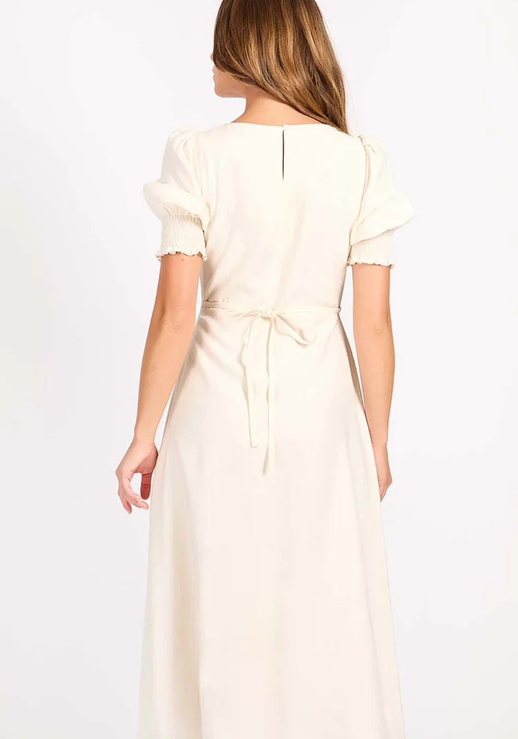 Callie Keyhole Midaxi Dress - Elegant Cream Midi Dress for Women | Perfect for Weddings, Parties & Special Occasions