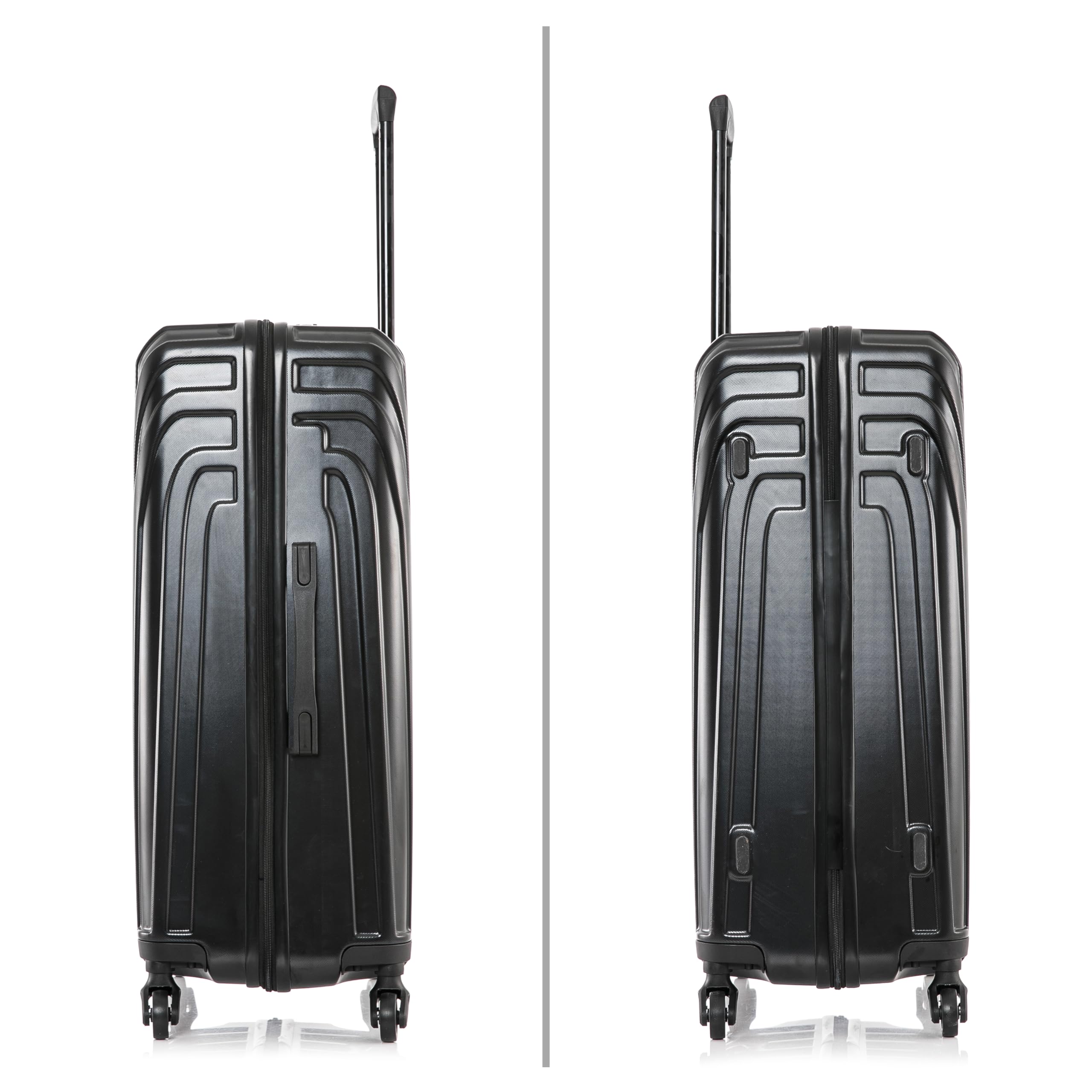 InUSA VASTY 3-Piece Hardshell Luggage Set with Spinner Wheels - Durable Lightweight Suitcase (20in, 24in, 28in) for Travel - Black | Perfect for Business Trips, Family Vacations & International Travel