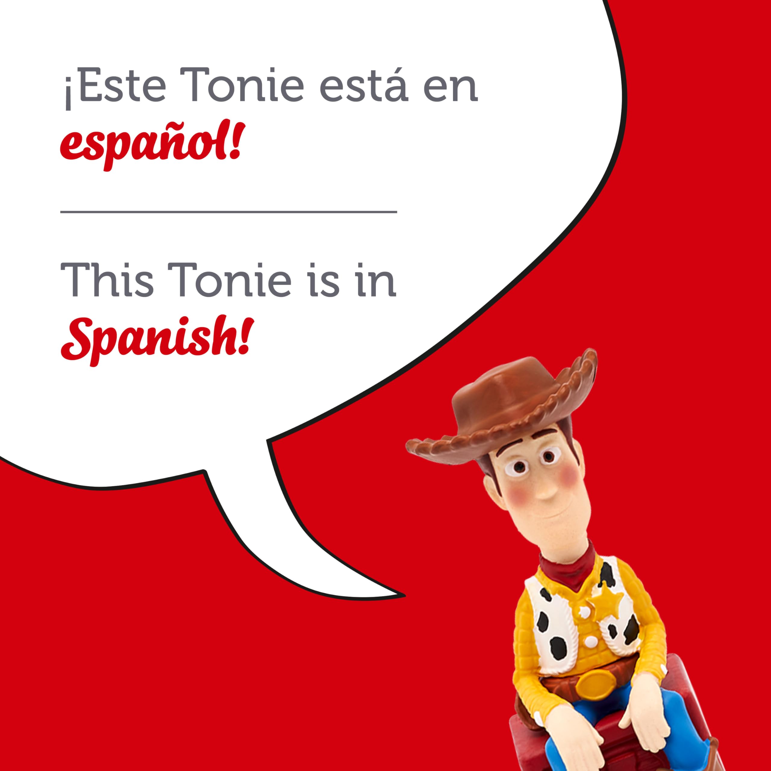 Disney Pixar Toy Story Woody Tonie Audio Figurine - Interactive Storytelling Toy for Kids | Perfect for Playtime, Bedtime Stories & Learning Spanish
