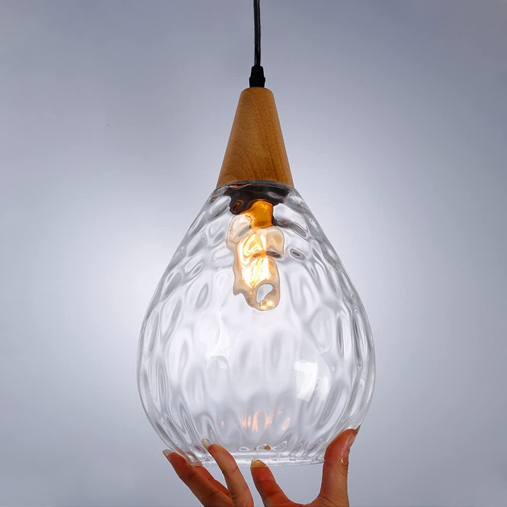 Modern Glass Pendant Light Fixtures - 3 Unique Hammered Glass Farmhouse Chandelier with Cluster Design for Kitchen, Dining Room & Living Room | Perfect for Modern Home Decor & Cozy Ambiance Lighting