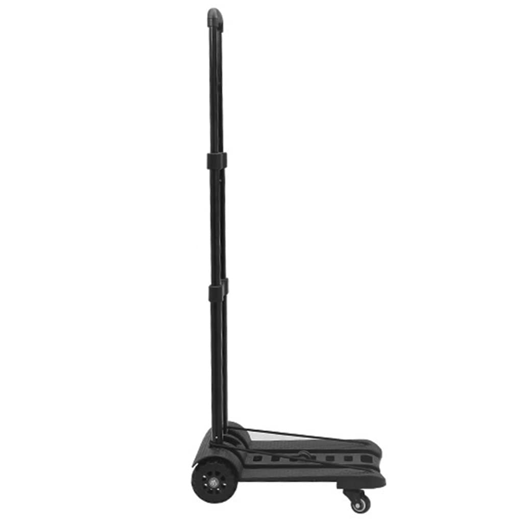 Black Foldable Utility Cart with Wheels - Heavy Duty Grocery Shopping Cart, Hand Truck & Dolly for Moving, Luggage, Office Supplies | Perfect for Supermarkets, Warehouses, Home & Travel Use