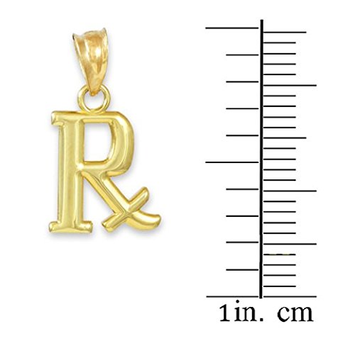 14K Gold Prescription Rx Symbol Charm Pendant Necklace for Pharmacists, Medical Students & Healthcare Professionals - Perfect Gift for Graduation, White Coat Ceremony & Medical Appreciation