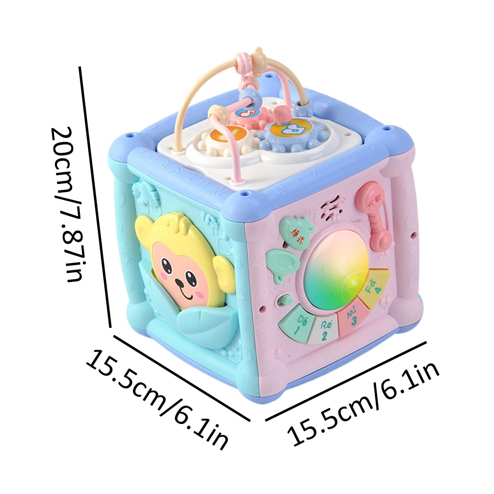 Piano Drum Toddler Toy with Bead Maze & Building Blocks - Cartoon Musical Instrument for 0-1 Year Olds - Perfect for Early Learning & Playtime at Home or Daycare