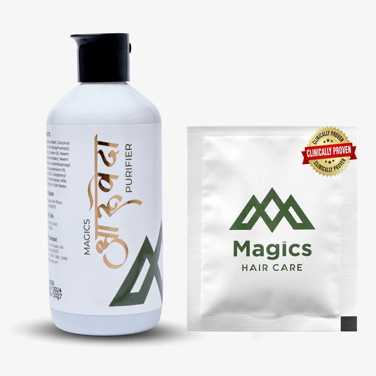 Magics Hair Care Powder & Ayurveda Shampoo Purifier Combo - All Natural, Chemical-Free Dandruff Treatment for Men, Women & Kids - Promotes Smooth, Shiny Hair - Easy to Use for All Ages - Perfect for Daily Hair Care & Scalp Health