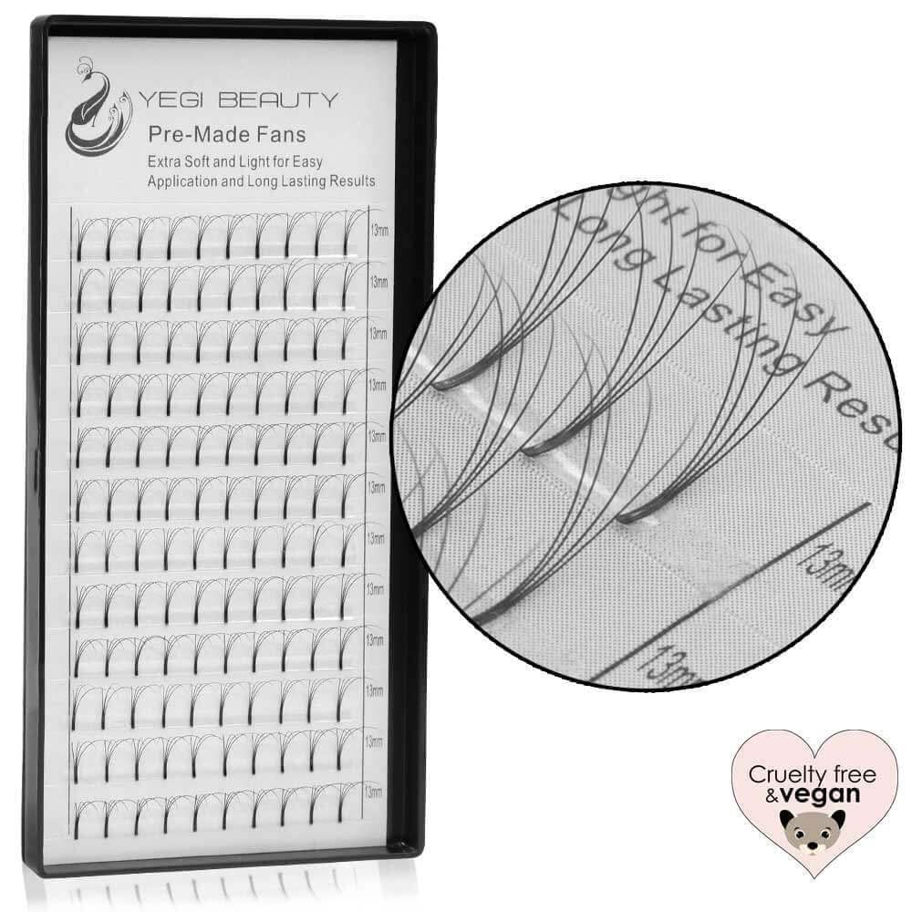 4D Silk Eyelash Fans - 11mm Pre-Made Volume Lashes for Dramatic Eye Look | Perfect for Bridal, Party & Special Occasion Makeup