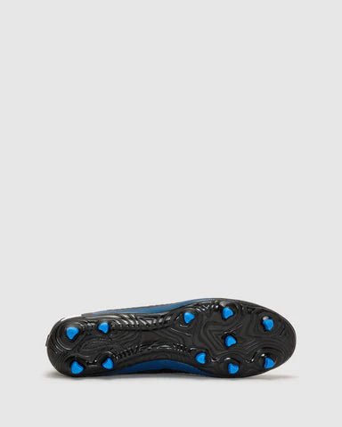 FILA Men's Erba Black/Blue Football Cleats - Lightweight Soccer Shoes for Men with Enhanced Traction & Comfort - Perfect for Training, Matches & Turf Play