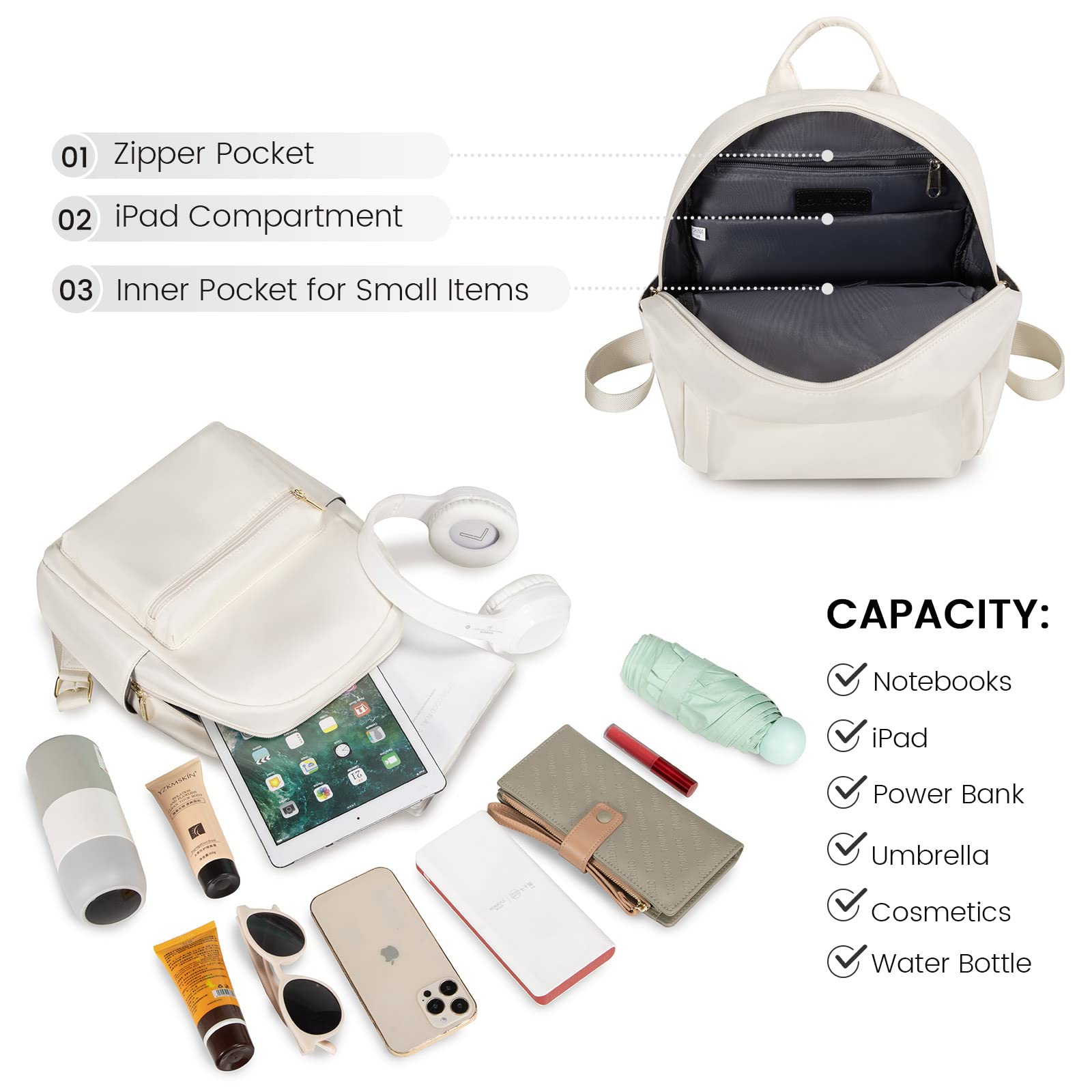 LOVEVOOK Mini Backpack for Women - Lightweight Waterproof Small Backpack Purse for Daily Use, Travel, Hiking & School - Stylish & Compact Daypack