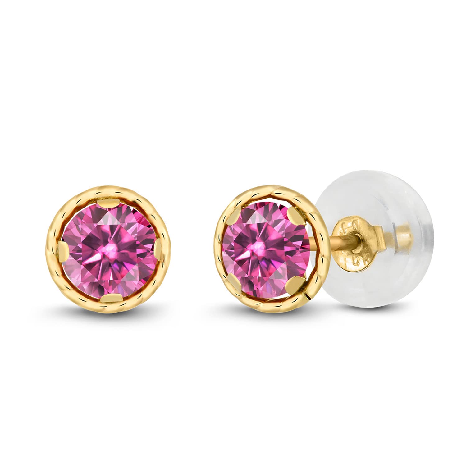 14K Yellow Gold Round Birthstone Stud Earrings for Women & Men | 4MM Gemstone Jewelry | Perfect Gift for Birthday, Anniversary & Special Occasions