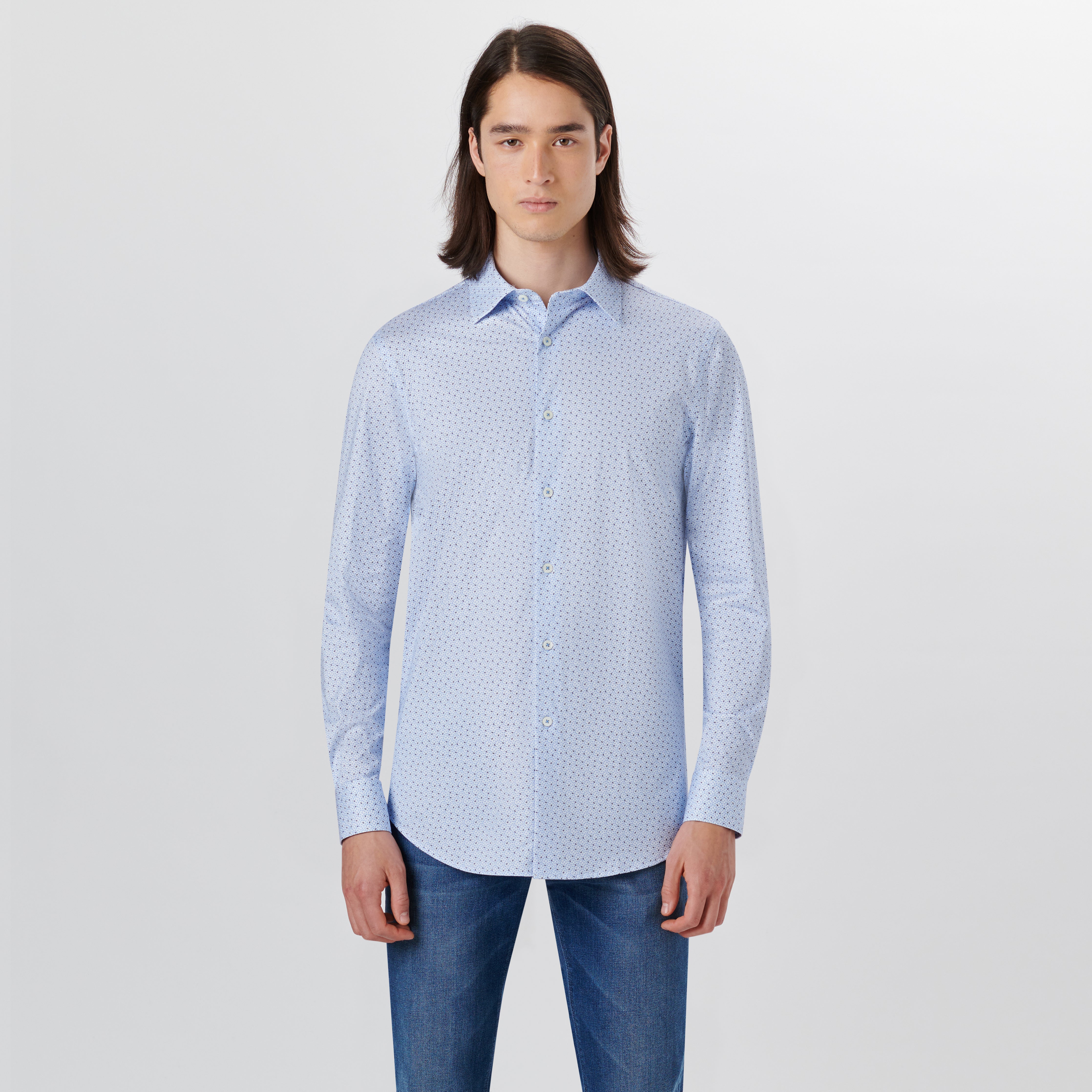 JAMES Abstract Print Cotton Shirt for Men - Stylish Casual Button Down Shirt for Work, Date Night & Everyday Wear