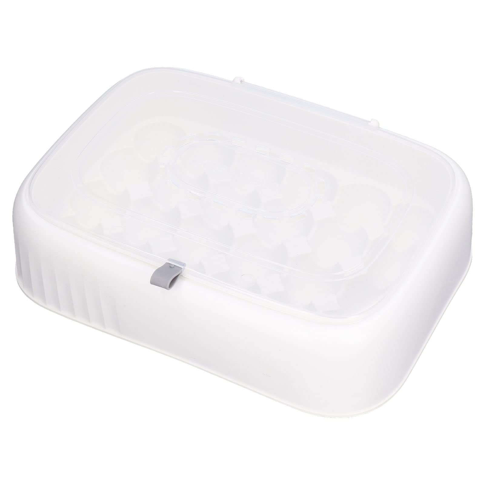 Egg Tray Storage Box - 24 Egg Container with Non-Slip Grooves, Clear ABS Plastic for Refrigerator Organization (White) | Perfect for Kitchen, Pantry & Fridge Storage