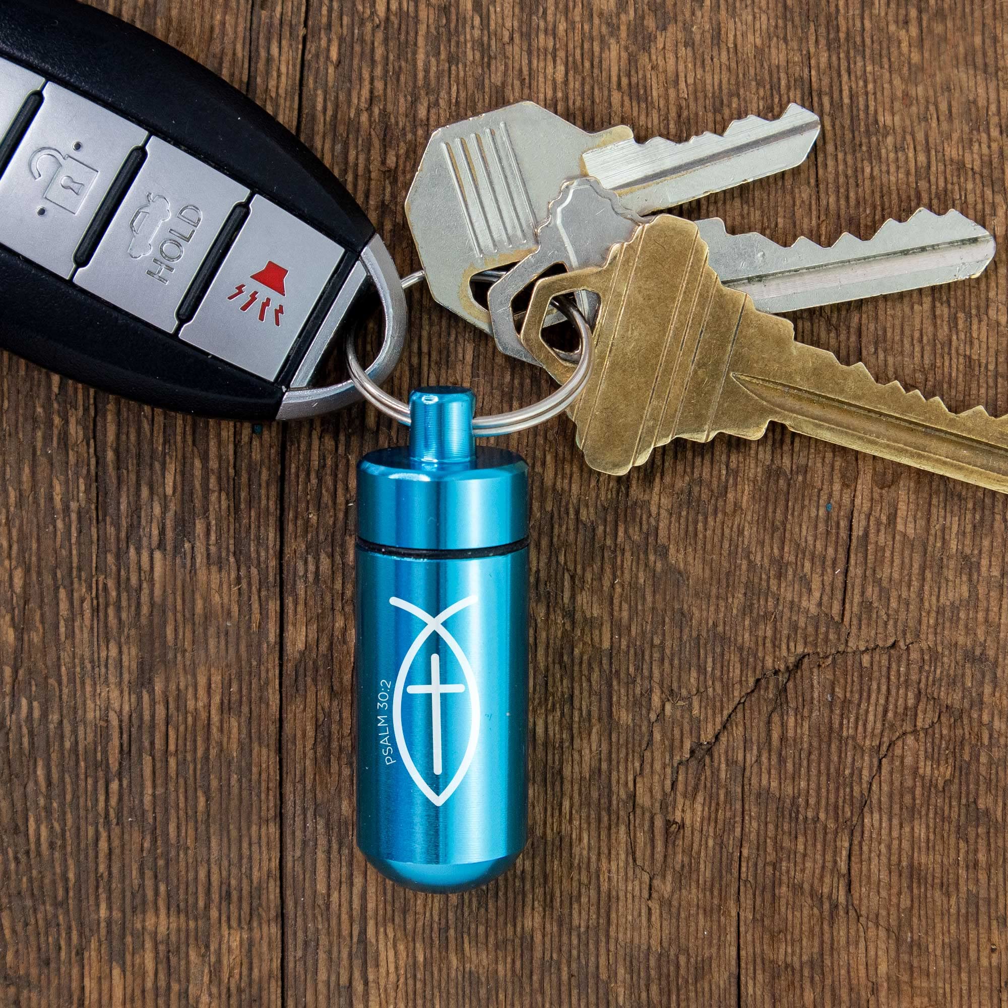 Waterproof Metal Pill Case Keychain - Travel Medicine Storage for Daily Use