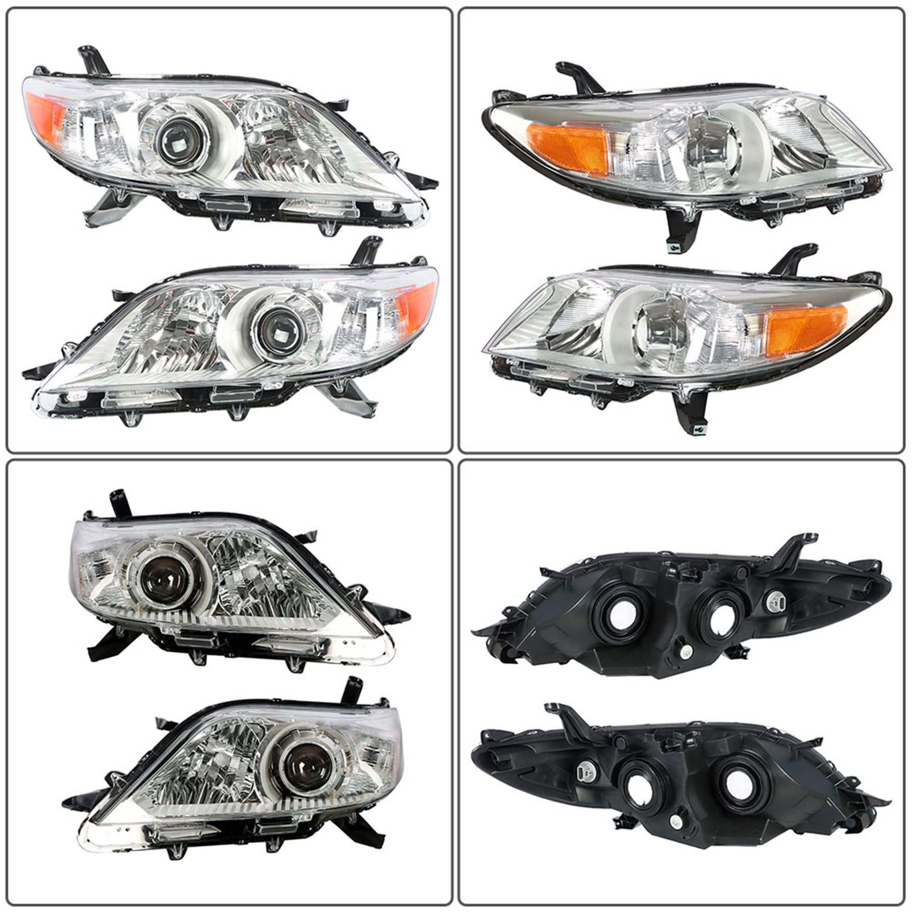GXYWADY Halogen Headlights Assembly Replacement for Toyota Sienna 2011-2018 - Left & Right Headlamps Pair (Driver & Passenger Side) | Perfect for Night Driving & Enhanced Visibility