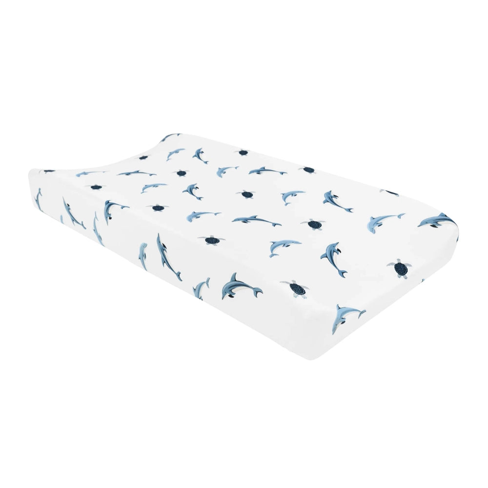 Kyte Baby Waterproof Change Pad Cover - Soft & Absorbent Dolphin Print for Nursery, Diaper Changing Station & Travel Use
