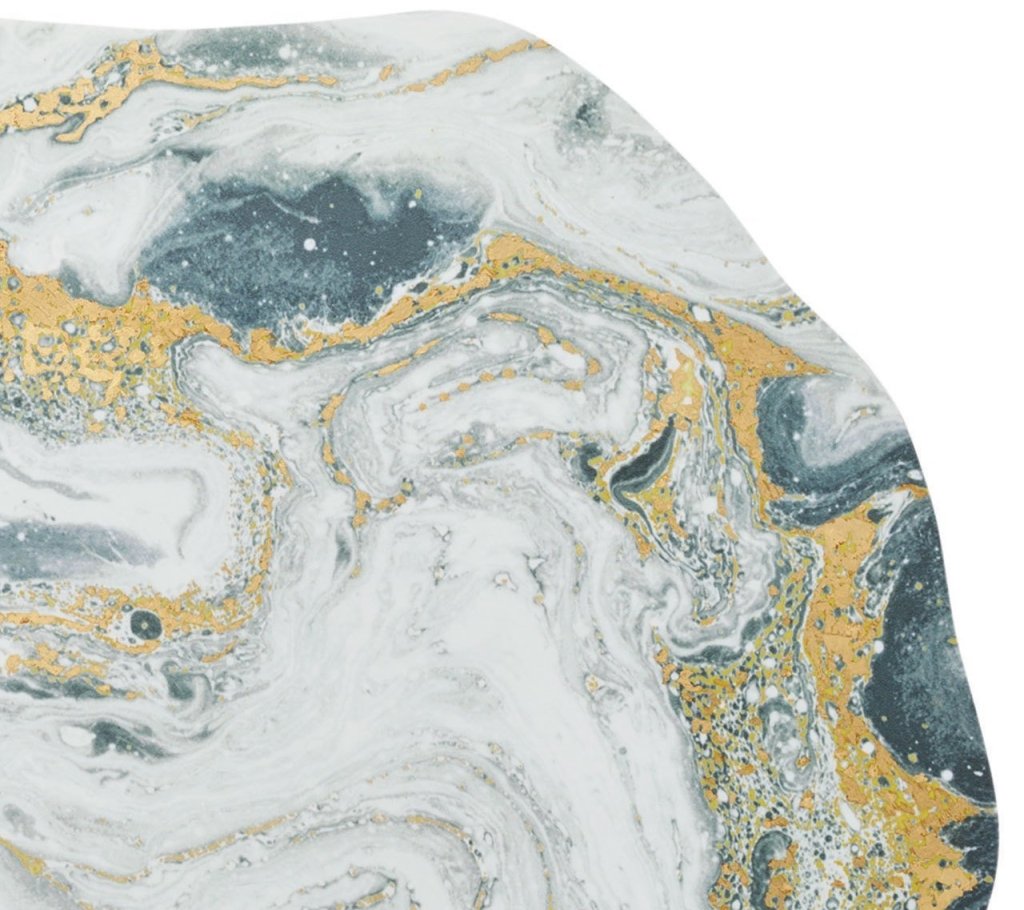 Cosmic Starry Night Placemats Set of 4 - Elegant Ivory, Gold & Silver Table Mats for Dining, Perfect for Dinner Parties, Holiday Decor & Home Styling