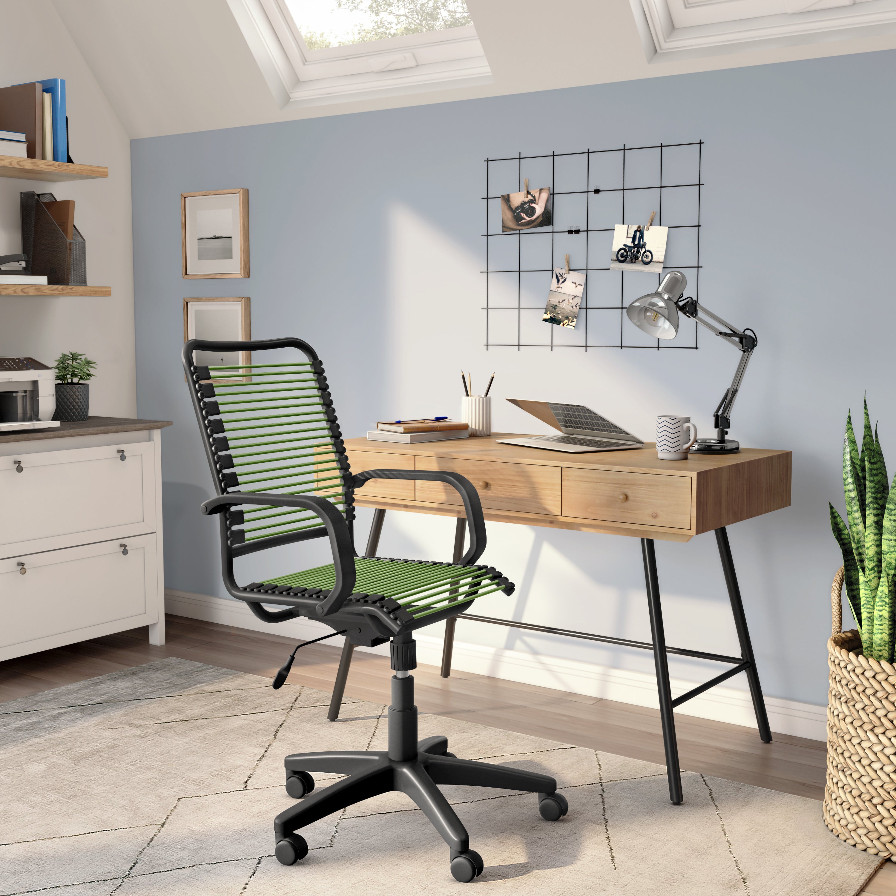 Bradley High Back Bungee Office Chair - Ergonomic Mesh Executive Chair with Graphite Frame & Black Base - Perfect for Home Office, Gaming & Workspace Comfort
