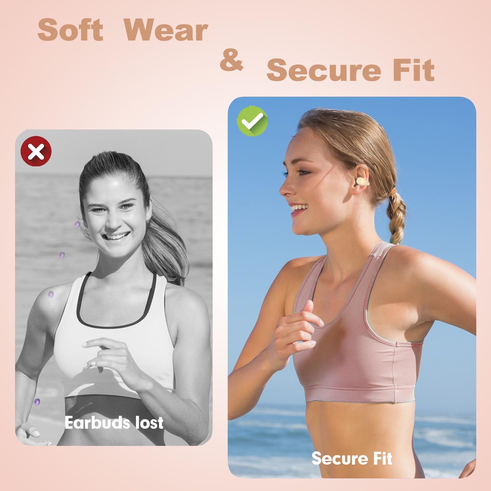 Wireless Bone Conduction Headphones - Open Ear Bluetooth Earbuds for Sports & Running, Sweatproof Clip-On Headphones with Secure Fit - Perfect for Gym, Cycling & Outdoor Activities