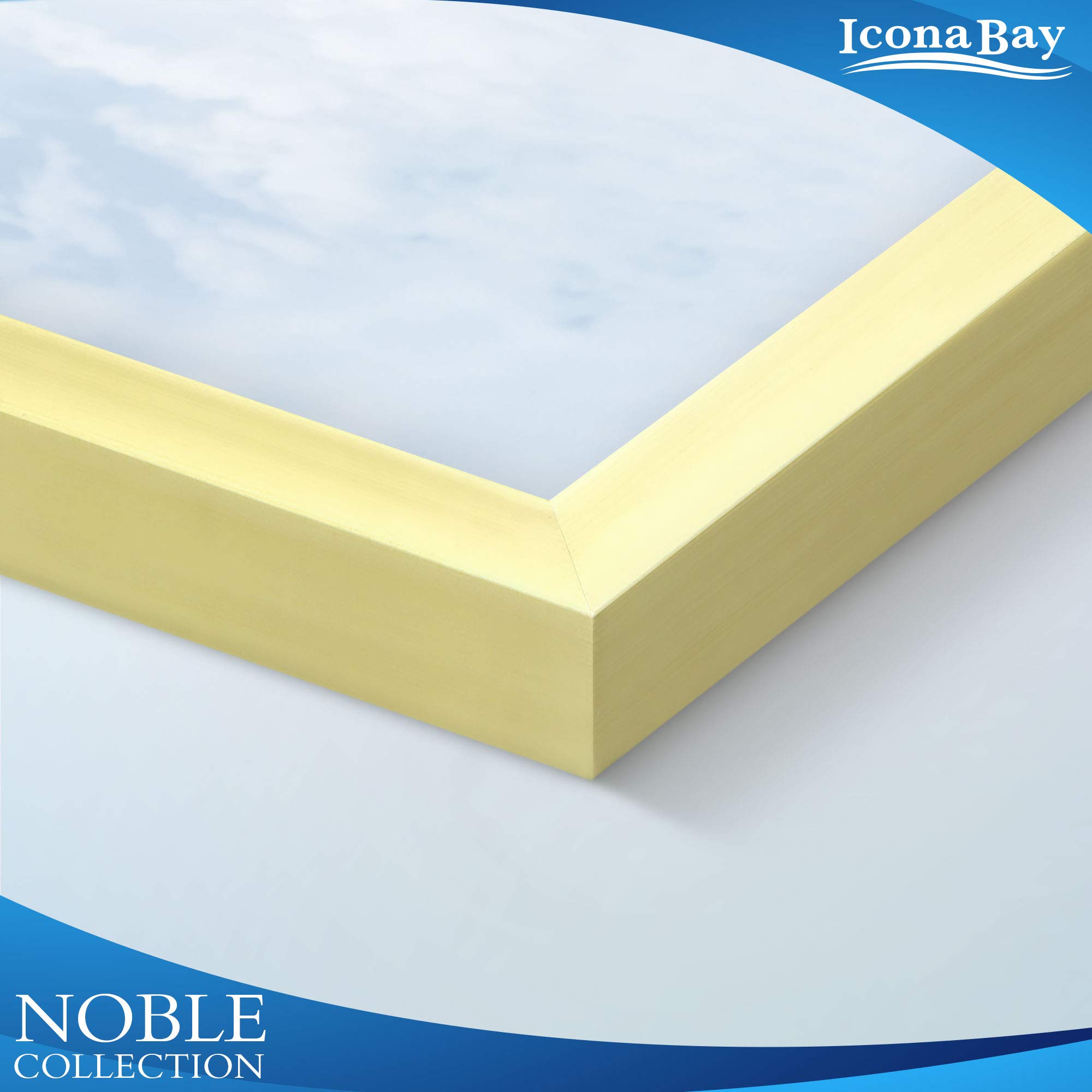 Icona Bay 5x7 Gold Picture Frame - Modern Professional Photo Frame for Wall or Tabletop Display - Elegant Noble Collection - Perfect for Home Decor, Office, Wedding Photos & Gift Giving