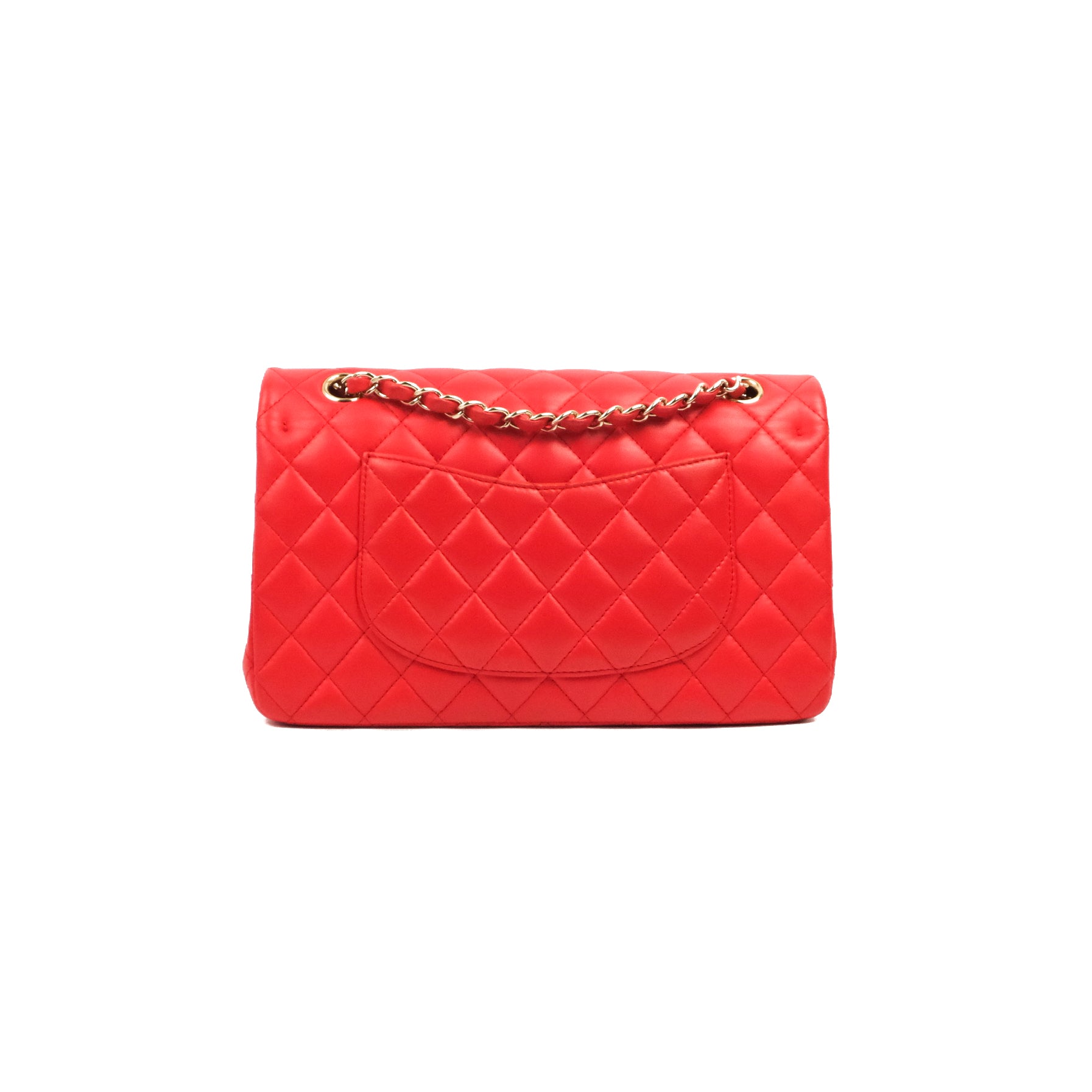 Chanel Classic Medium Double Flap Bag - Red Lambskin Leather with Gold Hardware | Luxury Designer Handbag for Women, Perfect for Parties, Weddings & Everyday Elegance