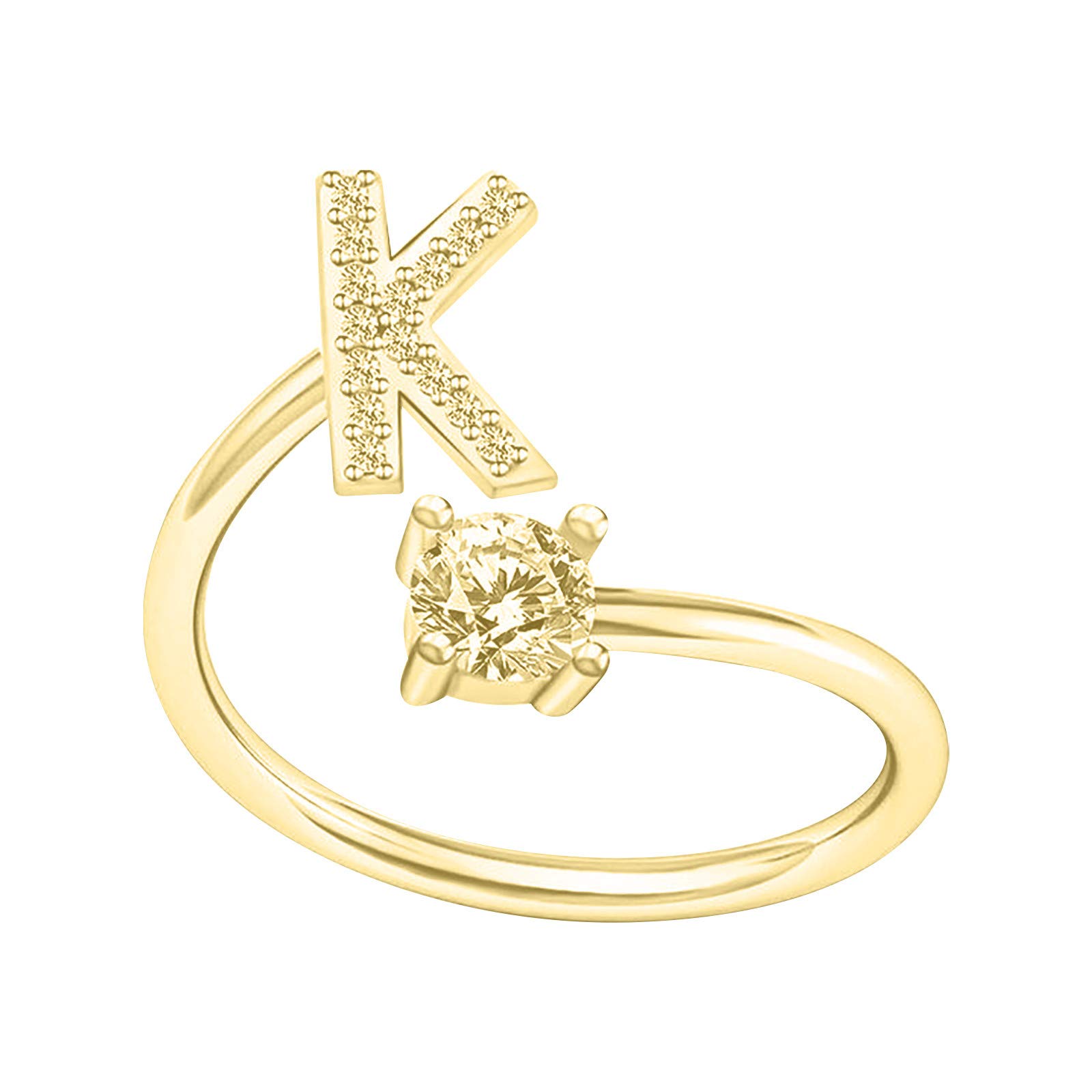 Women's Fashion Alphabet Adjustable Couple Rings - Personalized Initial Letter Jewelry for Her & Him - Perfect for Anniversaries, Valentine's Day & Romantic Gifts