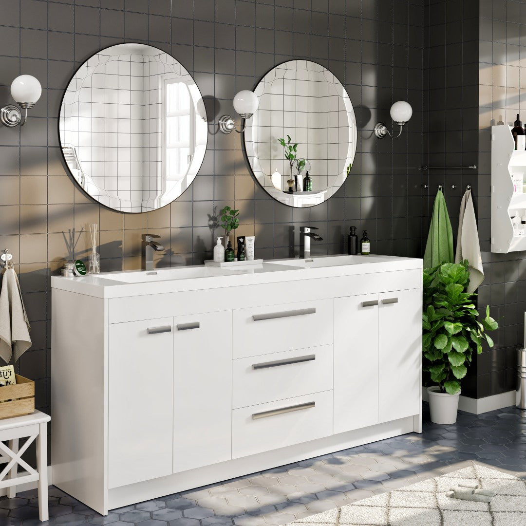 36 Inch Round Frameless Beveled Edge Wall Mirror - Perfect for Bathroom, Bedroom, and Vanity Decor