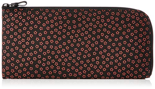 2315-21-002 Black Deerskin x Red Lacquer with Small Cherry Blossom Pattern