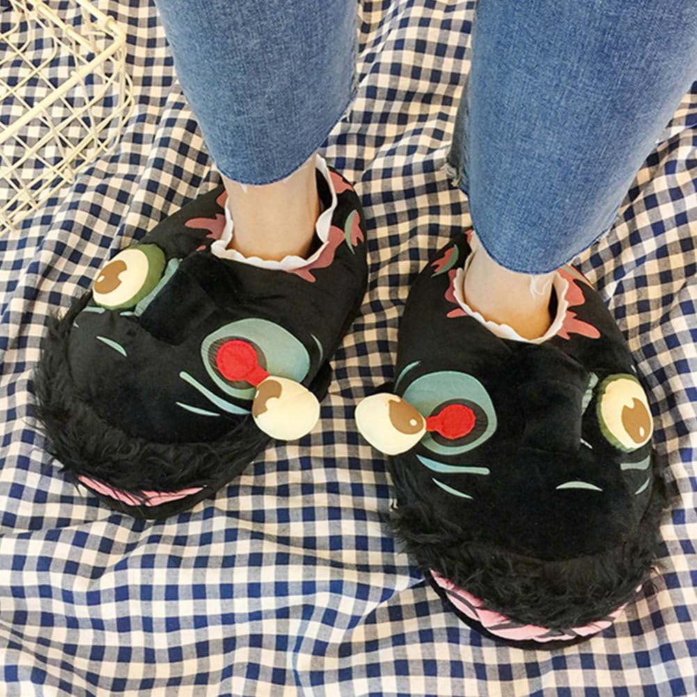 BESPORTBLE Funny Zombie Slippers for Men - Halloween Cartoon Cotton House Shoes with Anti-Slip Sole - Perfect for Halloween Parties, Cosplay & Home Wear (Black)