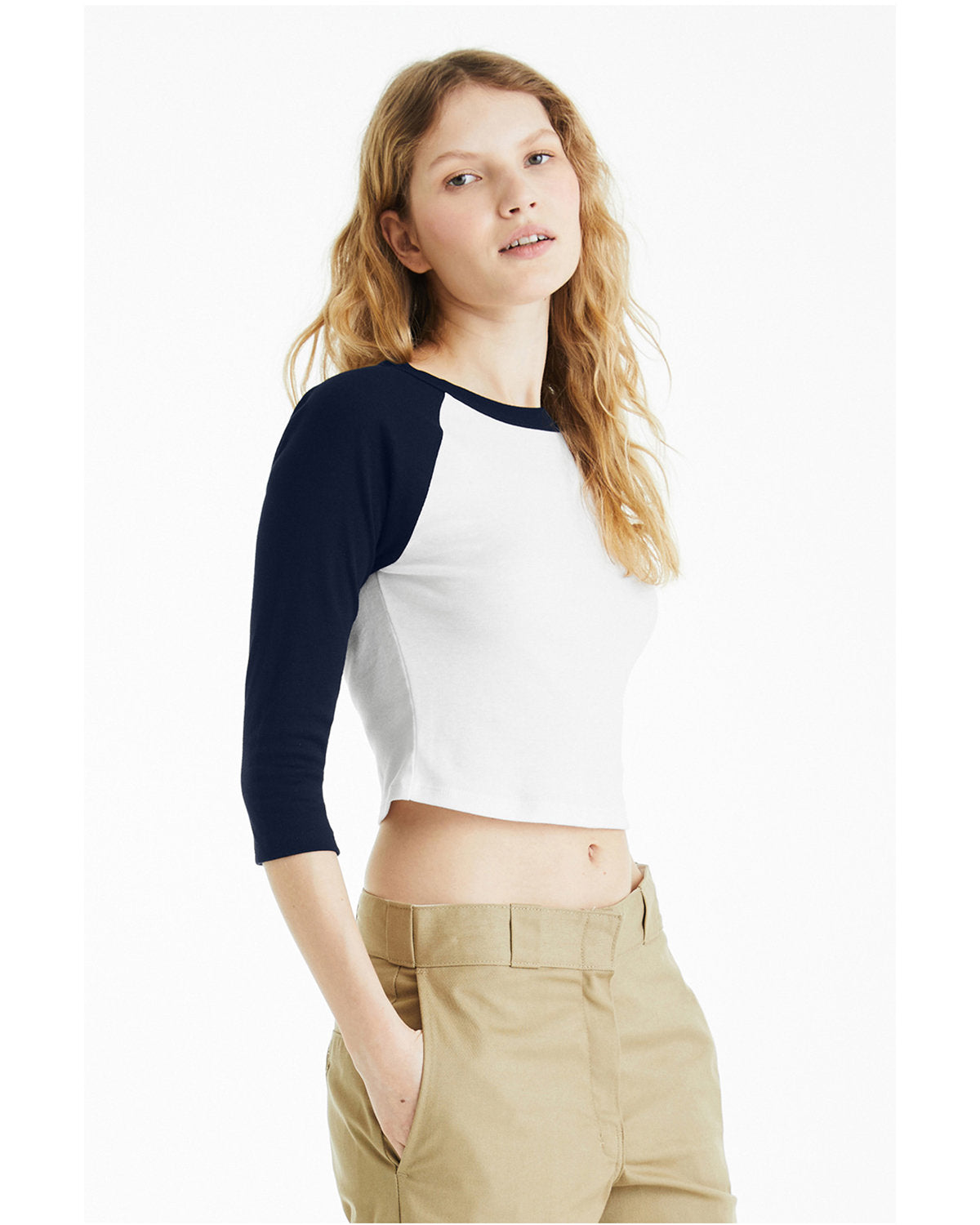 Bella + Canvas 1200 Women's Micro Ribbed 3/4 Sleeve Raglan Baby Tee - Soft Casual Shirt for Moms, Nursing, and Everyday Wear
