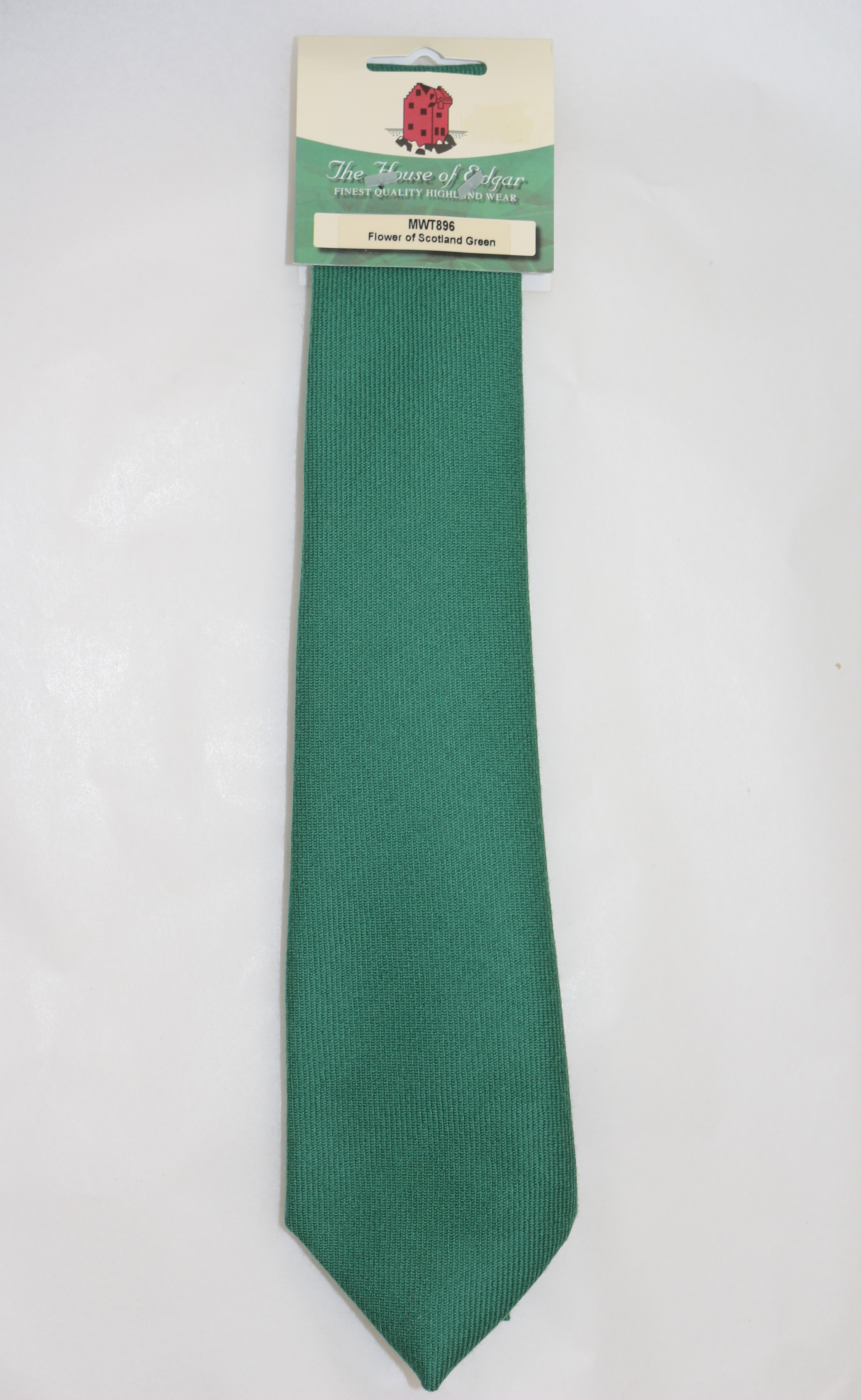 Premium Men's House of Edgar Woollen Tie - Flower of Scotland Green Tartan Pattern | Formal Office Wear, Scottish Wedding & Special Occasion Accessories