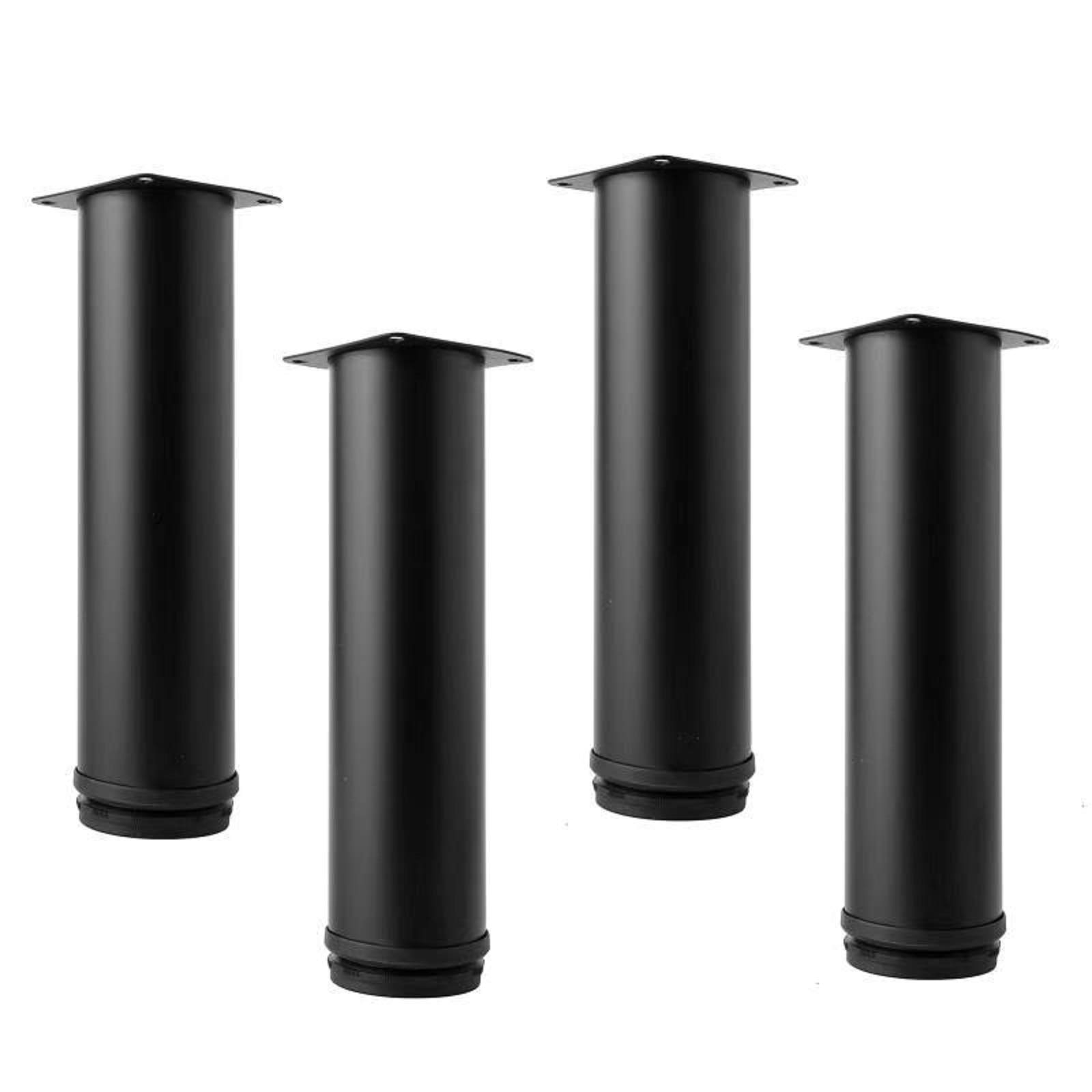 8 Inch Adjustable Metal Table Legs - Heavy Duty Black Desk Legs Set of 4 for Coffee Tables, Work Desks & DIY Furniture - Perfect for Home Office, Living Room & Study Room Furniture Projects