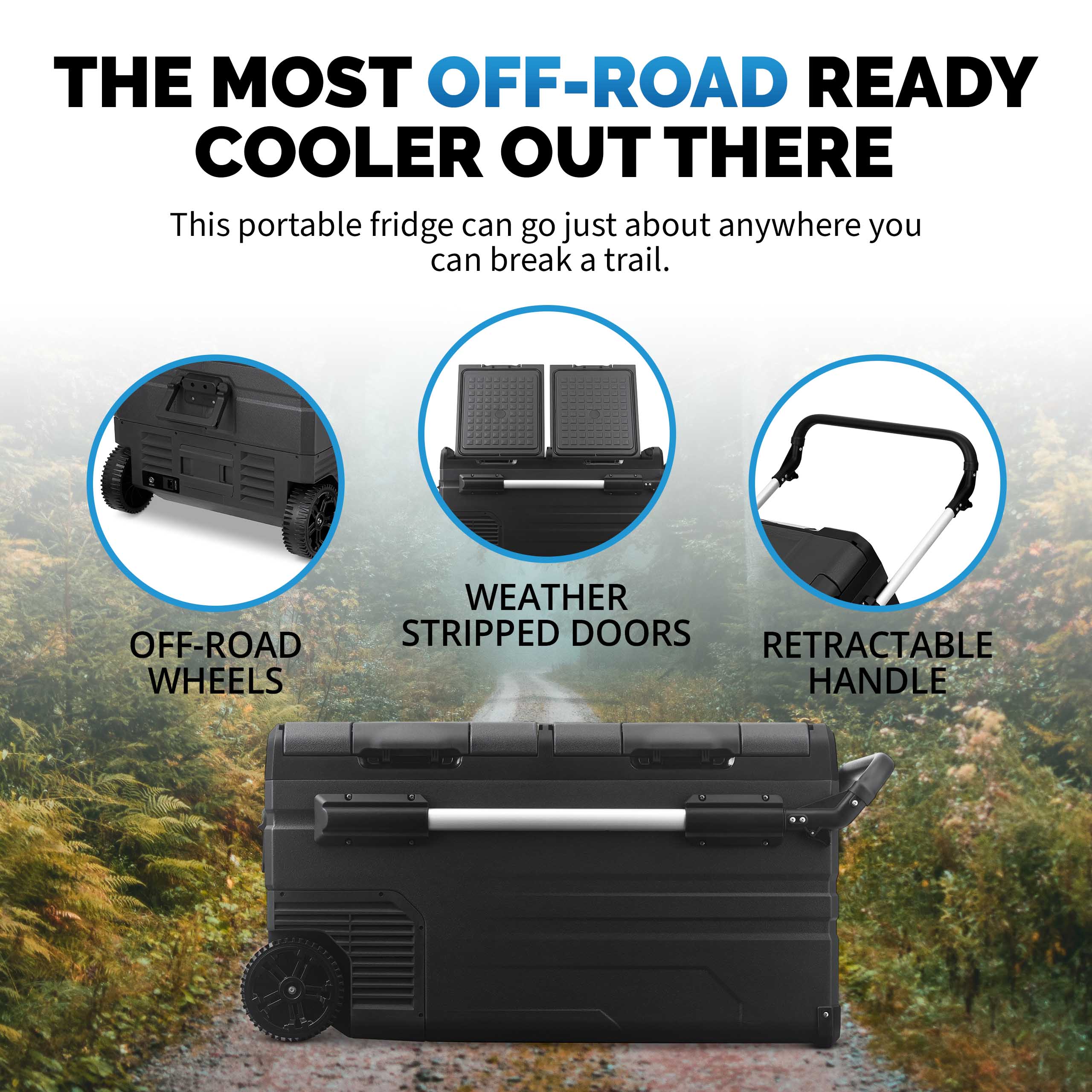 Newair® 80 Quart Portable Electric Camping Cooler - 12V/24V DC Power for Road Trips, Tailgating & Outdoor Adventures | Keep Food & Drinks Cold Anywhere