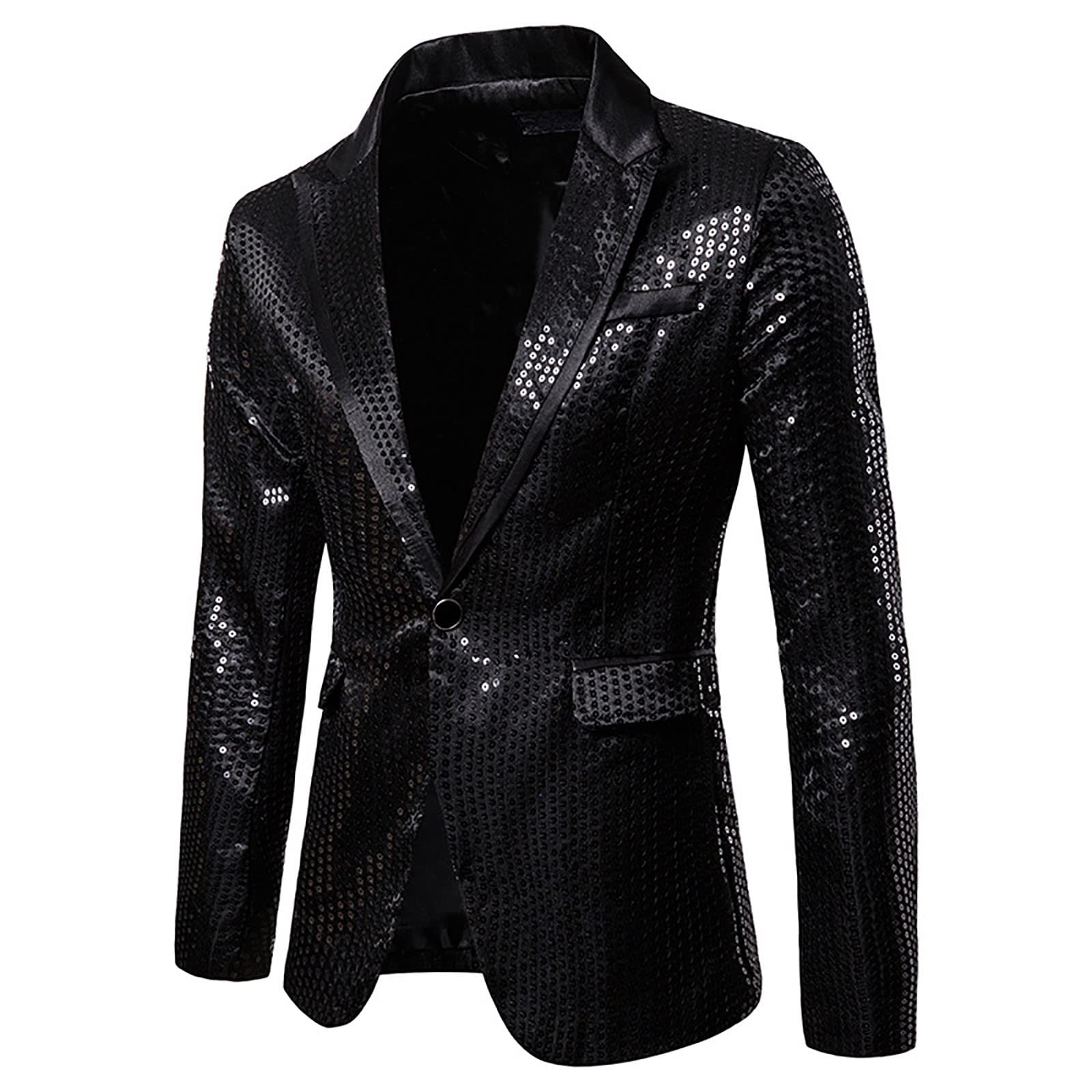 Men's Slim Fit Sequins Blazer - Stylish Tuxedo Jacket for Club & Party Wear