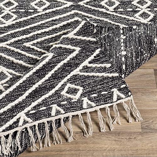 Mark&Day 5x7 Marlow Global Black Area Rug - Soft Beige Carpet for Living Room, Bedroom, Kitchen - Non-Slip & Durable (5' x 7'6