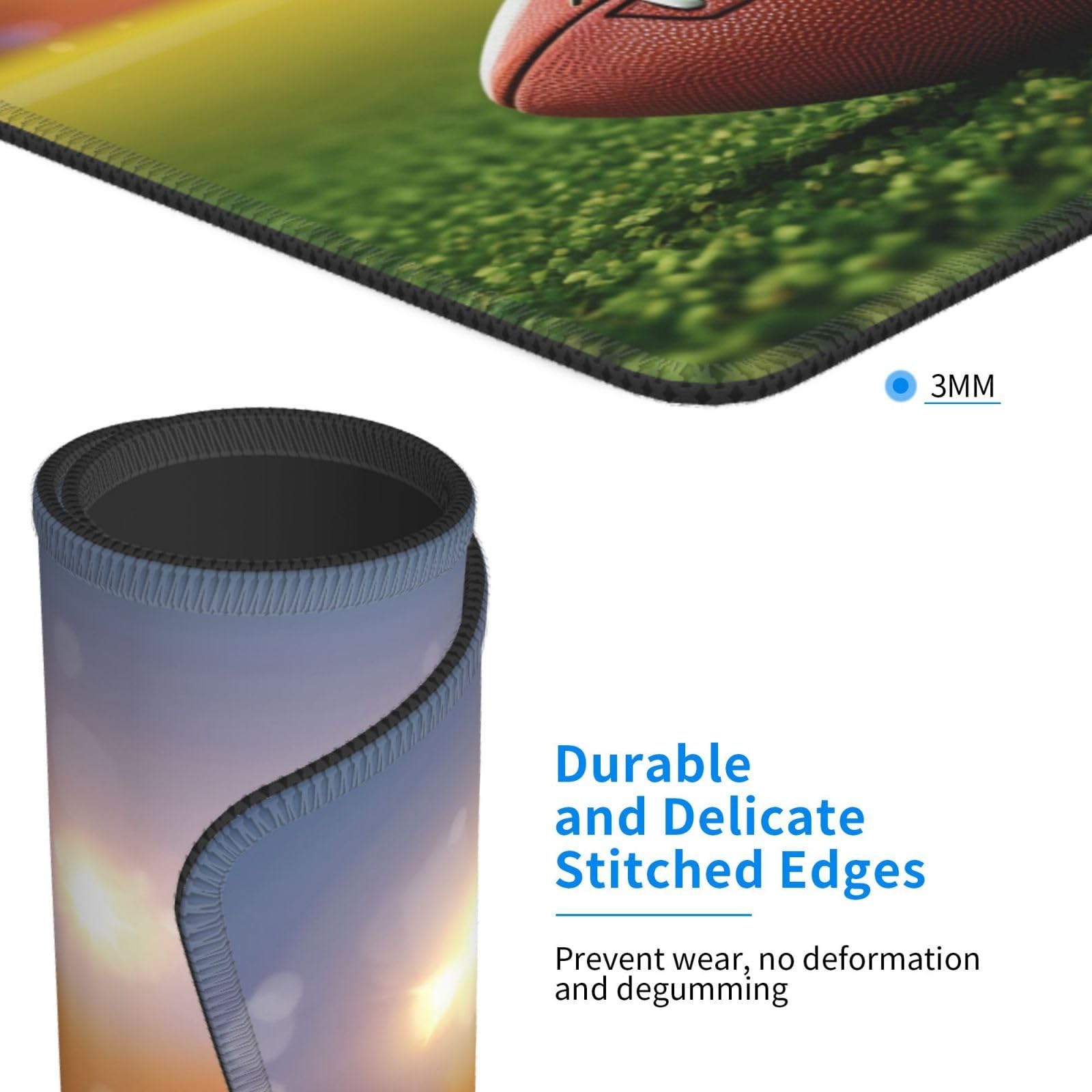 Waterproof Non-Slip Gaming Mouse Pad with American Football Design - Perfect for Office, Computer, and Wireless Mouse Use on Desks | Great for Sports Fans, Gamers, and Workstations